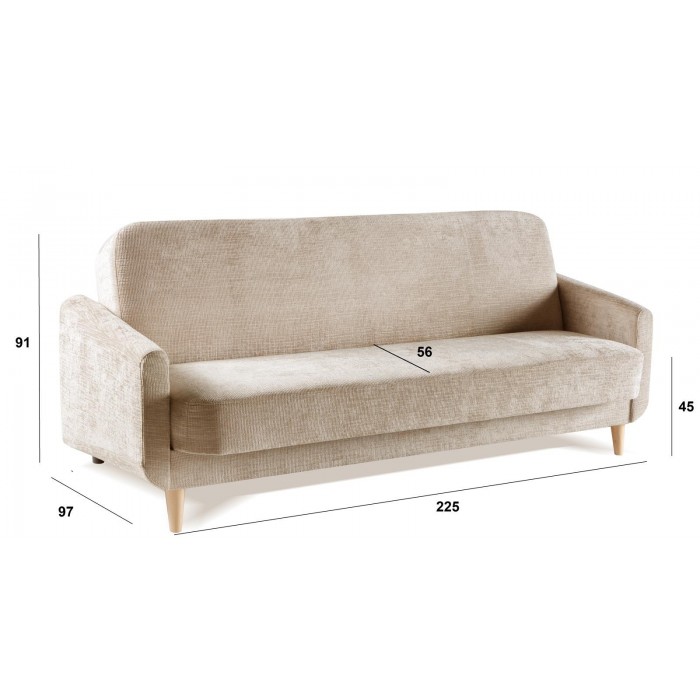 Komfortables Sofa mit Schlaffunktion BLANCO Braun Sofa mit Bettzeugfach