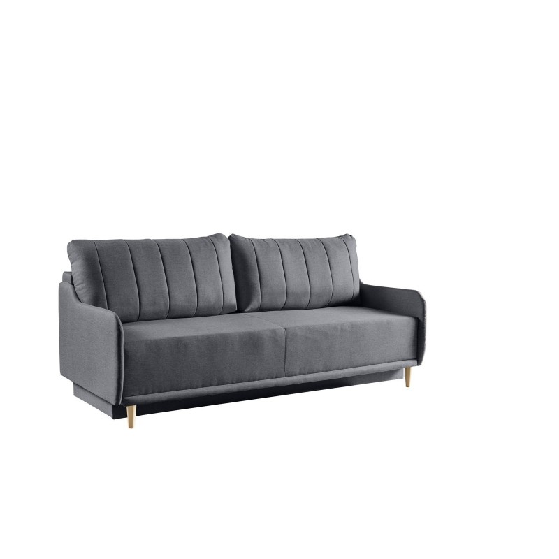 Schlafsofa Sofa Couch mit schlauffunktion und bettkasten MORIS Grau