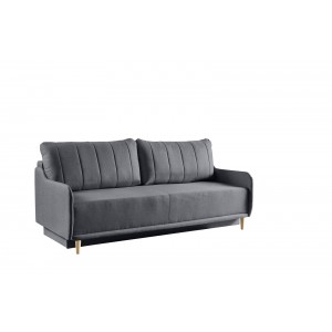 Schlafsofa Sofa Couch  mit schlauffunktion und bettkasten MORIS Grau 1/9