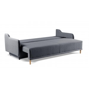Schlafsofa Sofa Couch  mit schlauffunktion und bettkasten MORIS Grau 2/9