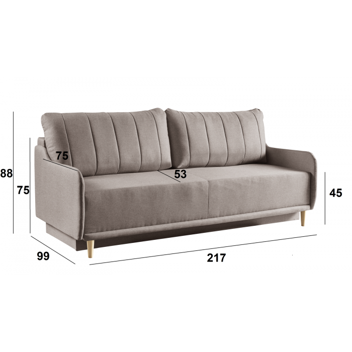 Schlafsofa mit Bettzeugfach MORIS Braun