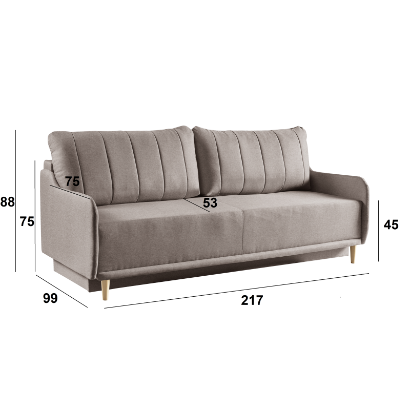 Schlafsofa mit Bettzeugfach MORIS Braun 5/9