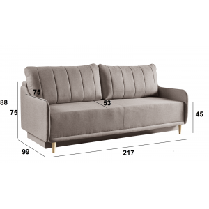 Schlafsofa mit Bettzeugfach MORIS Braun 5/9