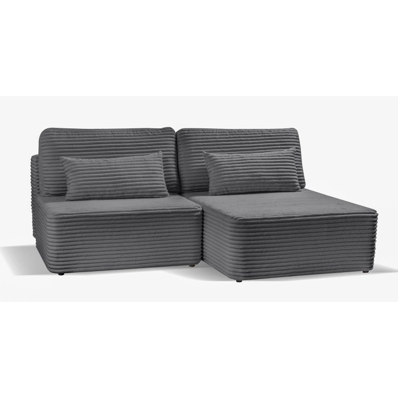 Schlafsofa Ecksofa Eckcouch Polstersofa aus Cord mit schlauffunktion und bettkasten AMSTERIX Grau 1/9