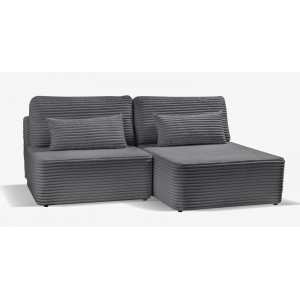 Schlafsofa Ecksofa Eckcouch Polstersofa aus Cord mit schlauffunktion und bettkasten AMSTERIX Grau 1/9