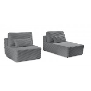 Schlafsofa Ecksofa Eckcouch Polstersofa aus Cord mit schlauffunktion und bettkasten AMSTERIX Grau 2/9