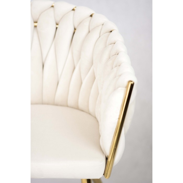 Gepolsterter Sessel Larissa - Beige / Bein aus Gold