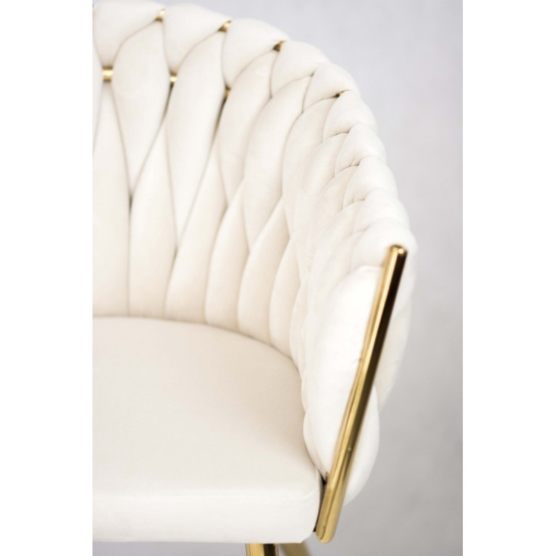 Gepolsterter Sessel Larissa - Beige / Bein aus Gold 6/9