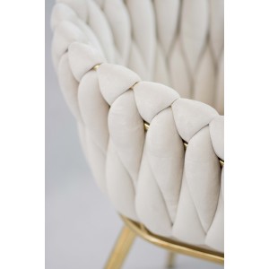 Gepolsterter Sessel Larissa - Beige / Bein aus Gold 7/9