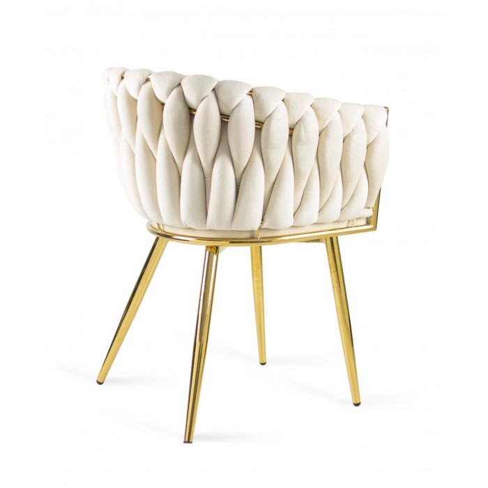 Gepolsterter Sessel Larissa - Beige / Bein aus Gold