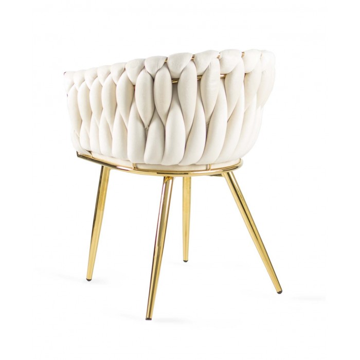 Gepolsterter Sessel Larissa - Beige / Bein aus Gold