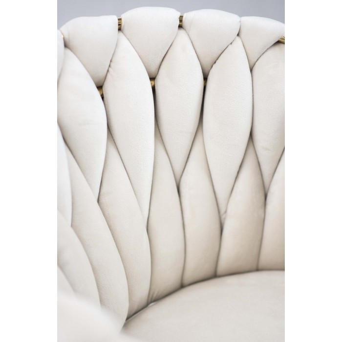 Gepolsterter Sessel Larissa - Beige / Bein aus Gold