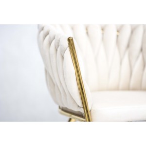 Gepolsterter Sessel Larissa - Beige / Bein aus Gold 12/9