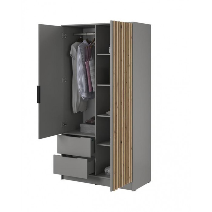 Kippschrank Nelly 2D mit grauen Lamellen