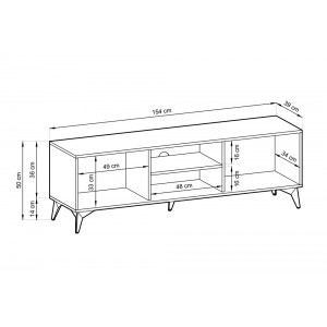DIAMOND RTV-Schrank im skandinavischen Stil / Eiche evoke + schwarz matt 6/9