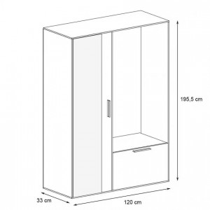 Garderoben-Set Flurgarderobe Flurmöbel Garderoben mit Spiegel Schuhschrank Flurgarderobe Wandgarderobe - BIS Sonoma 3/9