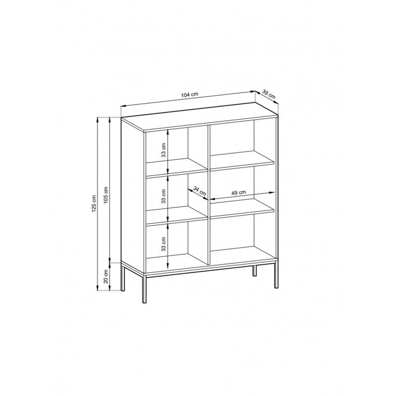 NOVA 104 cm Geriffelt Vitrine Hoche Kommode 2-türig auf Schwarzbeine mit Schwarzgriffe - Grün  6/9