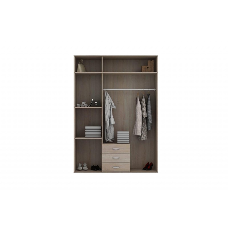 Drehtürenschrank Kleiderschrank mit Spiege 3 Schubladen und 3 Türen GREEN 150 cm Grün 3/9