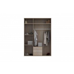 Drehtürenschrank Kleiderschrank mit Spiege 3 Schubladen und 3 Türen GREEN 150 cm Grün 3/9