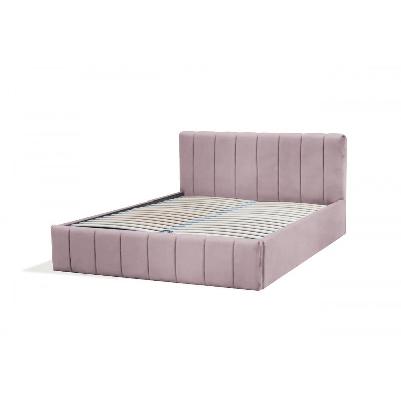 NINA 140 x 200 cm Doppelbett Polsterbett mit Kopfstütze und Bettkasten Rosa 2/9