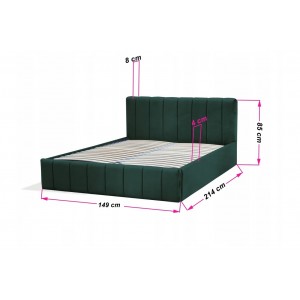 NINA 140 x 200 cm Doppelbett Polsterbett mit Kopfstütze und Bettkasten Rosa 4/9