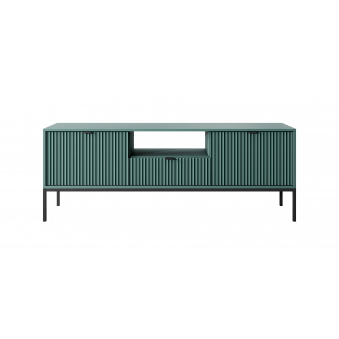 NOVA 154 cm RTV-Schrank TV-Tisch auf Schwarzbeine mit Schwarzgriffe - Grün