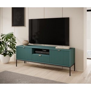 NOVA 154 cm RTV-Schrank TV-Tisch auf Schwarzbeine mit Goldgriffe - Grün 3/9