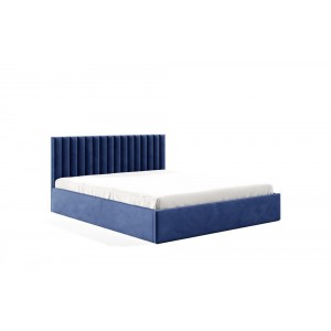 FAME 140 x 200 cm Doppelbett Polsterbett Bett mit dekorativ Kopfstütze und Bettkasten FAME 140 x 200 cm Blau Dunkelblau 2/9