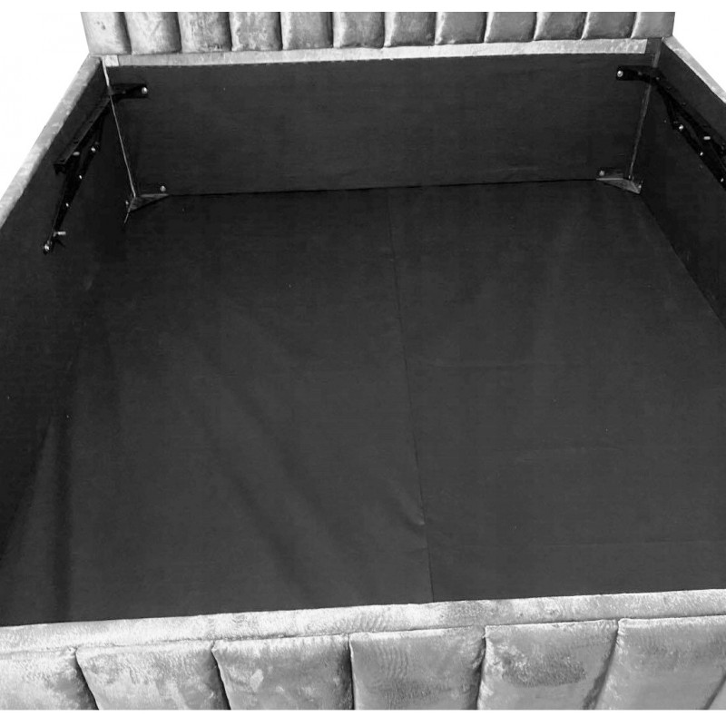 Doppelbett Polsterbett Bett mit dekorativ Kopfstütze und Bettkasten BELLA 180 x 200 cm Schwarz 5/9
