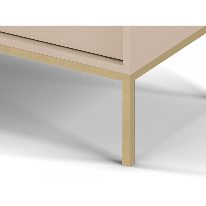 MOLLY 154 cm Kommode mit 6 Schubladen Gold Metallgriff Goldbeine - Beige
