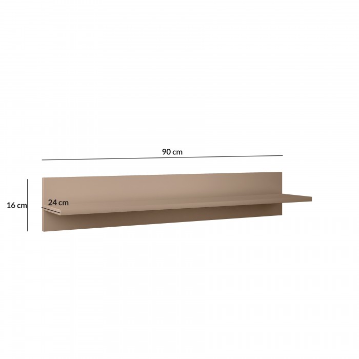 IKON Wandregal Hängeregal Wandboard Bücherregal 90 cm  Beige Macchiato 