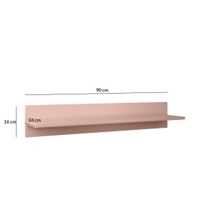 IKON Wandregal Hängeregal Wandboard Bücherregal 90 cm  Rosa 3/9