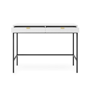 NOVA 104 cm Schminktisch Schreibtisch Konsolentisch auf Schwarzbeine - Weiß 2/9