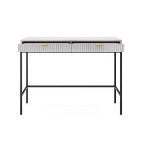 NOVA 104 cm Schminktisch Schreibtisch Konsolentisch auf Schwarzbeine - Grau 2/9