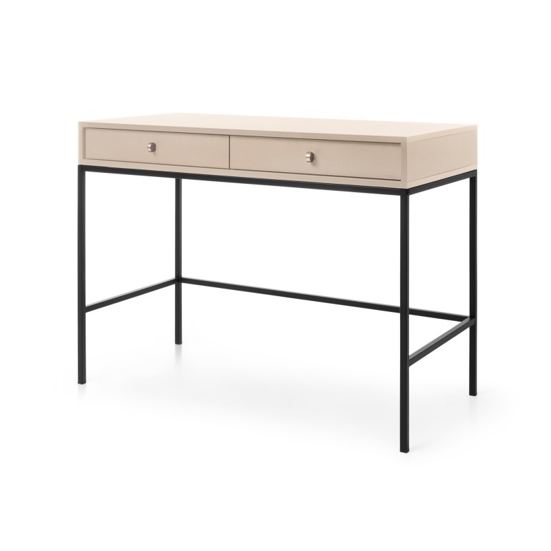 MOLLY 104 cm Schminktisch Schreibtisch Konsolentisch auf Schwarzbeine -  Beige 1/9