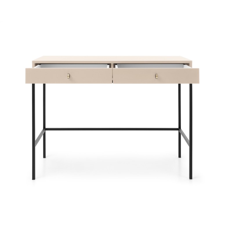 MOLLY 104 cm Schminktisch Schreibtisch Konsolentisch auf Schwarzbeine -  Beige 2/9