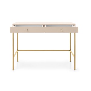 MOLLY 104 cm Schminktisch Schreibtisch Konsolentisch auf Goldbeine -  Beige 2/9