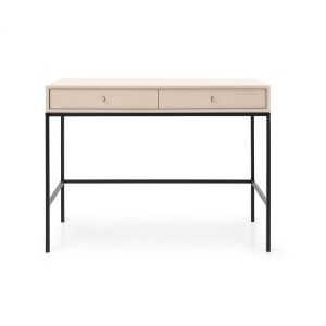 MOLLY 104 cm Schminktisch Schreibtisch Konsolentisch auf Schwarzbeine -  Beige 4/9