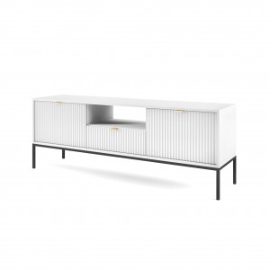 NOVA 154 cm RTV-Schrank TV-Tisch auf Schwarzbeine - Weiß 1/9