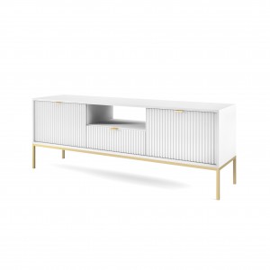 NOVA 154 cm RTV-Schrank TV-Tisch auf Goldbeine - Weiß 1/9