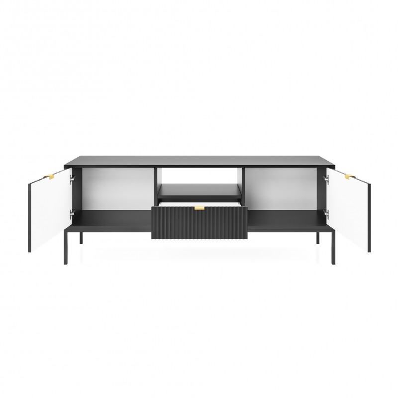 NOVA 154 cm RTV-Schrank TV-Tisch auf Schwarzbeine - Schwarz 2/9