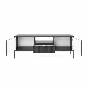 NOVA 154 cm RTV-Schrank TV-Tisch auf Schwarzbeine - Schwarz 2/9