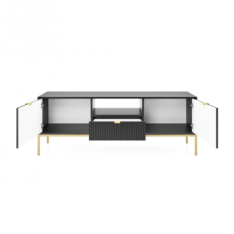 NOVA 154 cm RTV-Schrank TV-Tisch auf Goldbeine - Schwarz 2/9