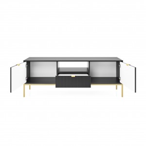 NOVA 154 cm RTV-Schrank TV-Tisch auf Goldbeine - Schwarz 2/9