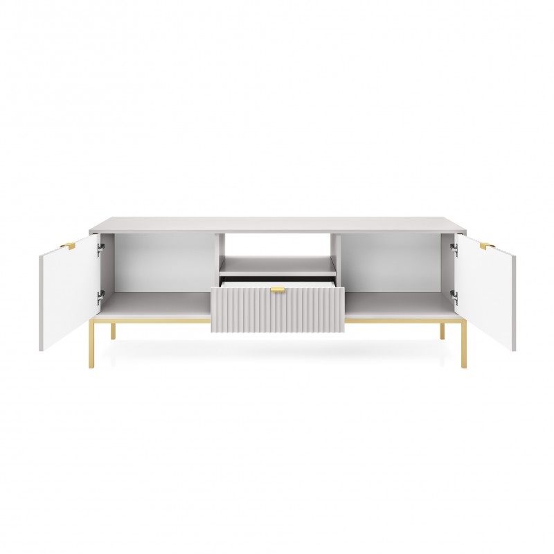 NOVA 154 cm RTV-Schrank TV-Tisch auf Goldbeine - Grau 2/9