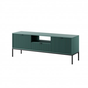 NOVA 154 cm RTV-Schrank TV-Tisch auf Schwarzbeine mit Schwarzgriffe - Grün 1/9
