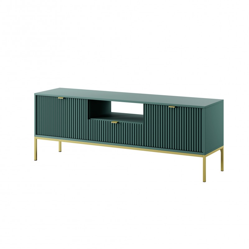 NOVA 154 cm RTV-Schrank TV-Tisch auf Goldbeine mit Goldgriffe - Grün