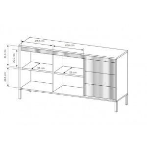 Breite Kommode geriffelte Fronten SENSO 153 x 81 cm Beige 8/9