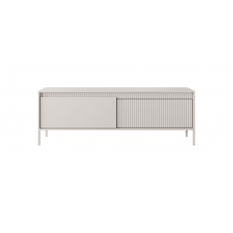 RTV-Schrank TV-Tisch mit geriffelte Fronten SENSO 153 x 53 Beige 3/9