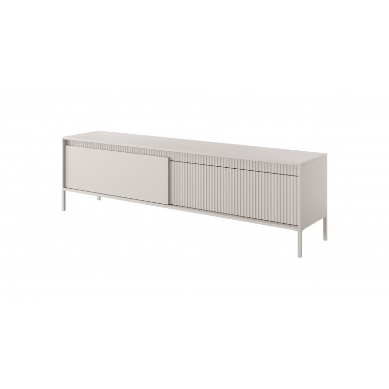 RTV-Schrank TV-Tisch geriffelte Fronten SENSO 187 x 53 cm Beige 1/9